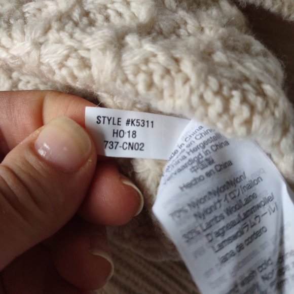 J Crew Cream Wool Popcorn Fisherman Knit Sweater - Picture 6 of 6